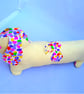 Pin Cushion Sausage Dog in yellow and multi colours - Image 5
