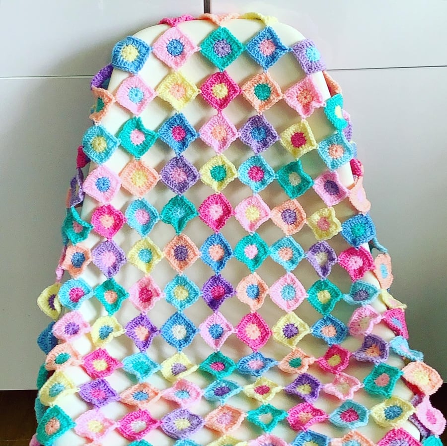  Fun crochet blanket, lap blanket, crochet throw
