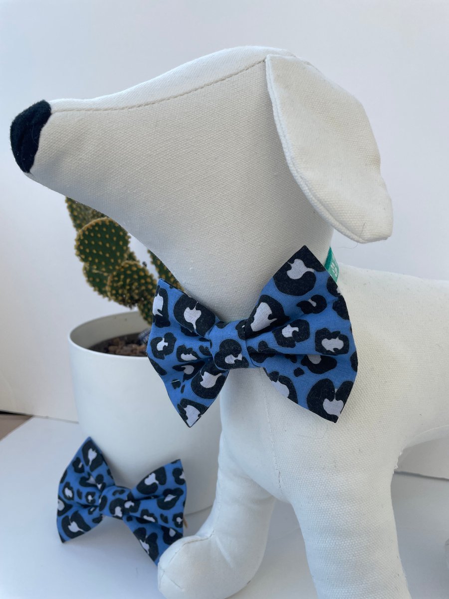 Blue Animal Dog Bow Tie 