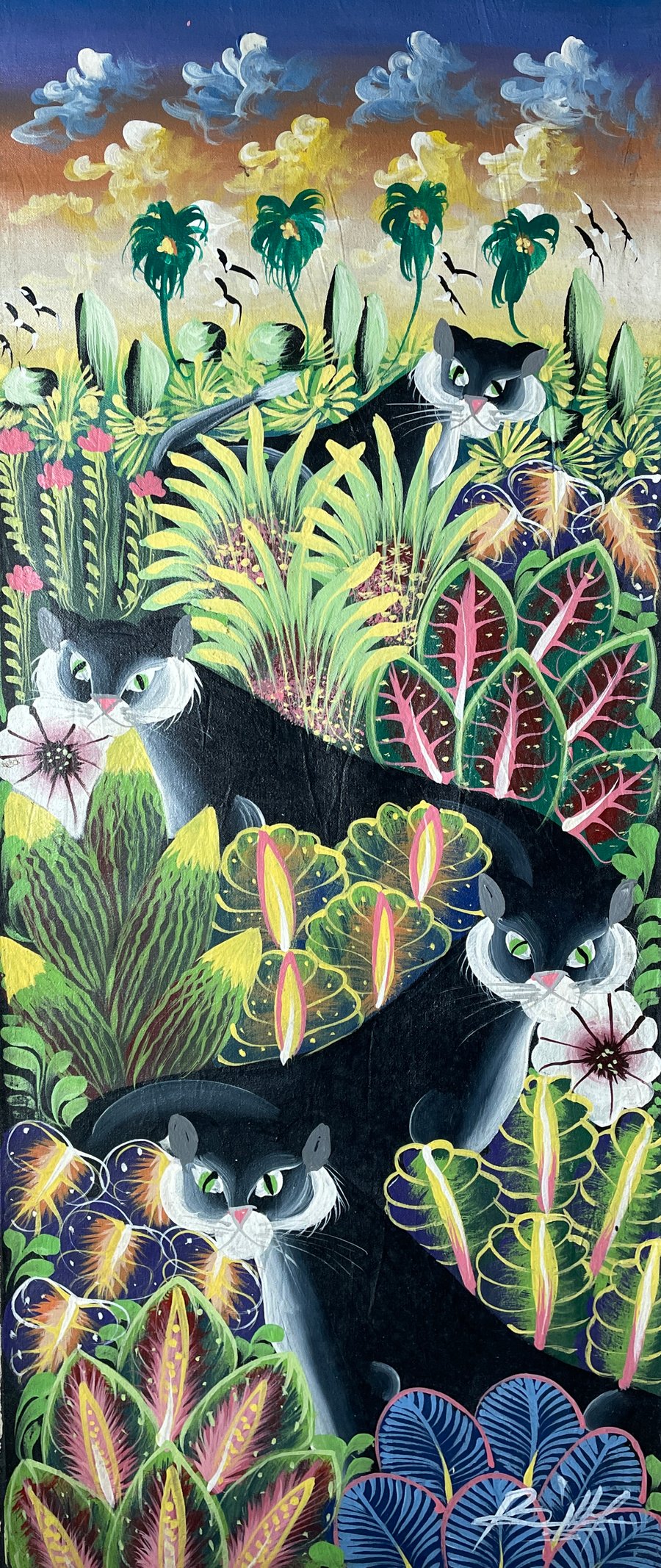 Black Panthar Original Painting on Canvas, Jungle Jugar Painting Art