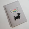 Scottie Dog Pet Loss Sympathy Condolences Greetings Card Rainbow Bridge Westie