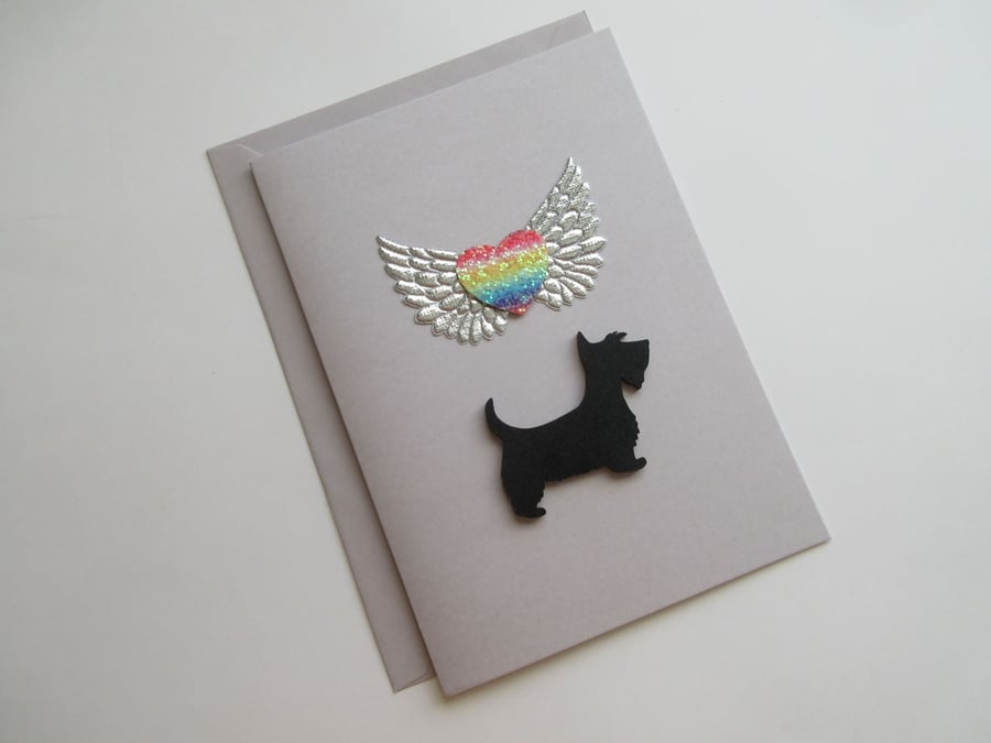 Scottie Dog Pet Loss Sympathy Condolences Greetings Card Rainbow Bridge Westie