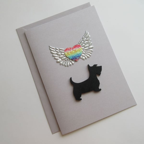 Scottie Dog Pet Loss Sympathy Condolences Greetings Card Rainbow Bridge Westie