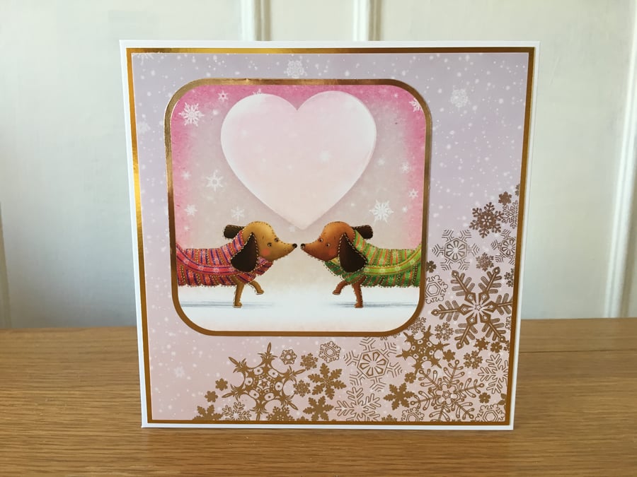 Dachshund Sausage Dog Christmas Card