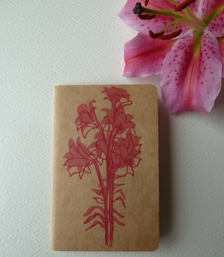 Florentine Lilies Moleskine Journal handprinted,  Large