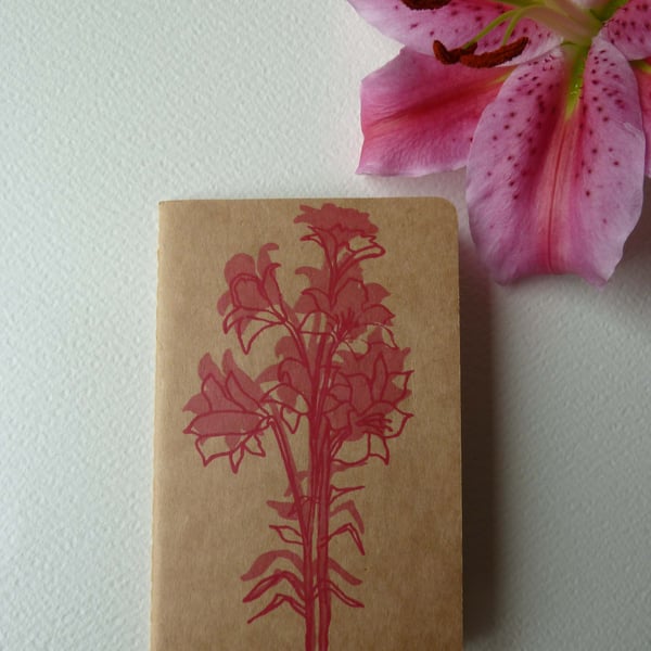 Florentine Lilies Moleskine Journal handprinted,  Large