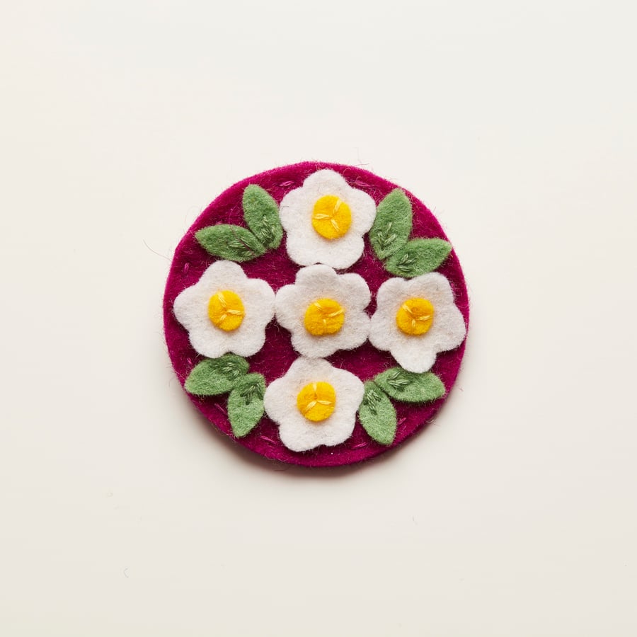 Cute blossom flower brooch - floral brooch pin