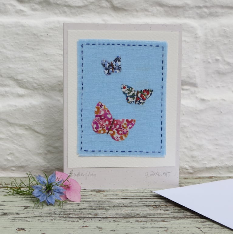 'Perfectly Imperfect' Hand-stitched Butterflies made with Liberty cottons