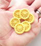 Dorset Buttons, Handmade, Yellow Cotton Thread on Brass Rings - Image 4
