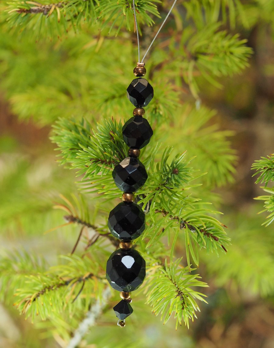 Black And Gold Vintage Crystal Ornament
