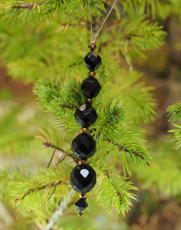 Black And Gold Vintage Crystal Ornament