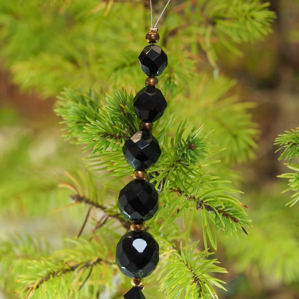 Black And Gold Vintage Crystal Ornament