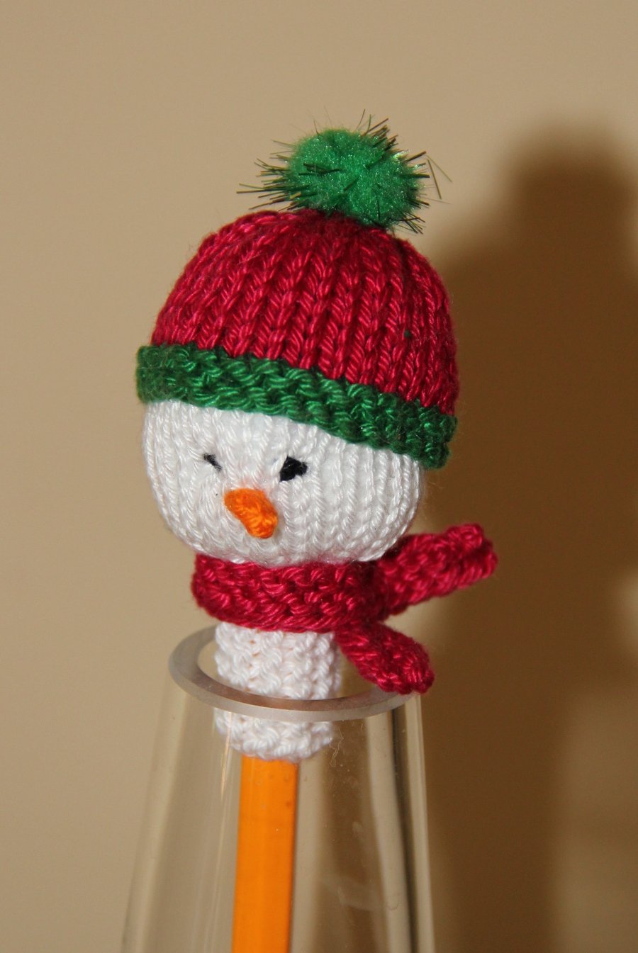 Christmas Pencil Topper and Pencil - Jolly Snowman
