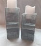 Broken heart candlelight holder black glitter 2 parts  - Image 3