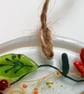 Handcut Glass Autumn Leaf Suncatcher: Seasonal Berry Hanger - Image 4
