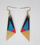 Artdeco hand painted wooden dangle earrings. - Image 3