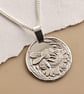 Bee Engraved Sterling Silver Coin Necklace - Image 7