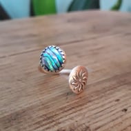 Blue Abalone Sun Ring open adjustable size M