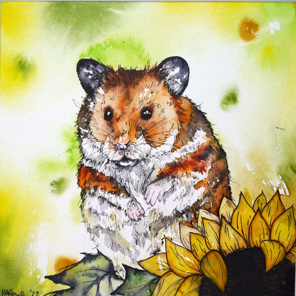 Hamster, Syrian Hamster, Hamster Lover, Original Painting