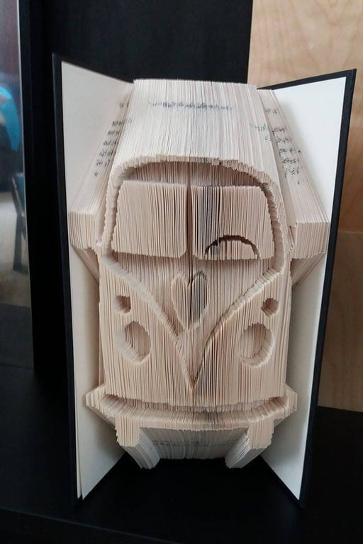 Heart Camper Van COMBI Book Folding Pattern - EMAILED PDF PATTERN