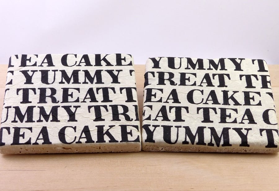 Marble 'Words' Coasters