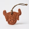 "Wee Coo" Highland Cow Terracotta Hanging Aromatherapy Diffuser