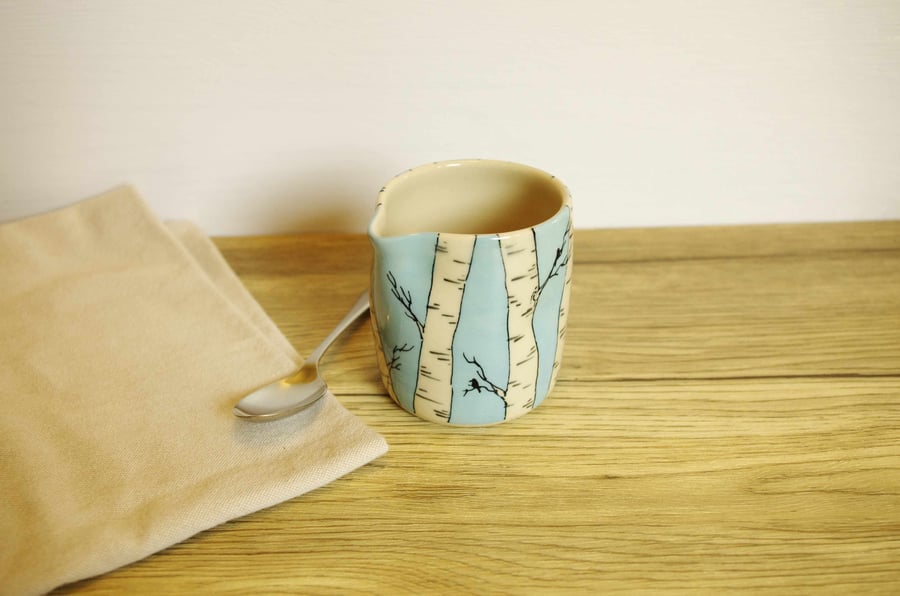 Small Jug - Birch Trees and Birds