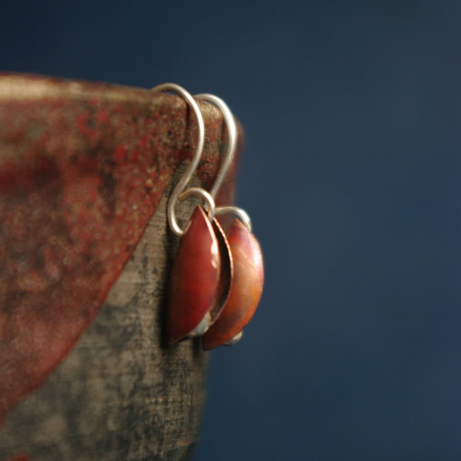 Copper Seed Pod Dangle Earrings