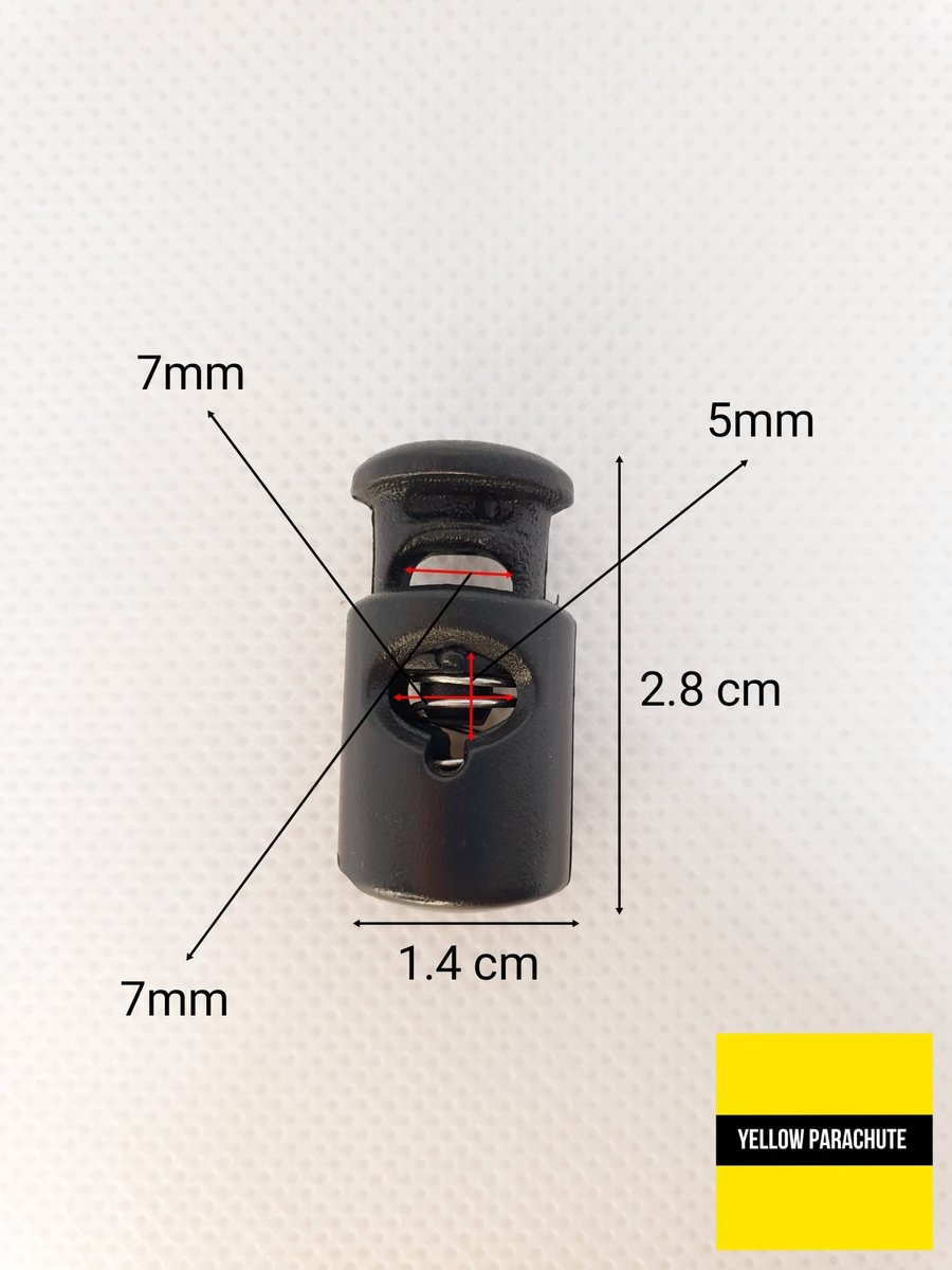 5 Pcs 28x14mm Loaded Toggles Black Drawstring Stopper Cord Lock Plastic Bags