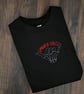 Handmade Embroidered Halloween Sweatshirt - Minimalist Skeleton Hand Cosy Spooky - Image 3