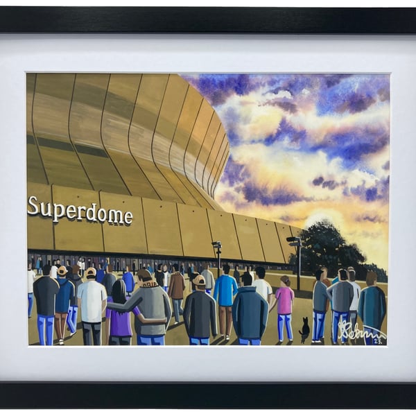 New Orleans Saints, Superdome. NFL High Quality Framed Art Print. Approx A4