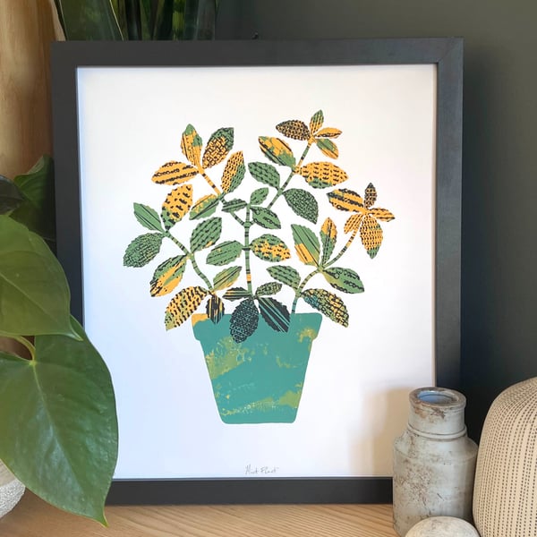 Mint Plant Wall Art, Limited Variable Edition Screen Print