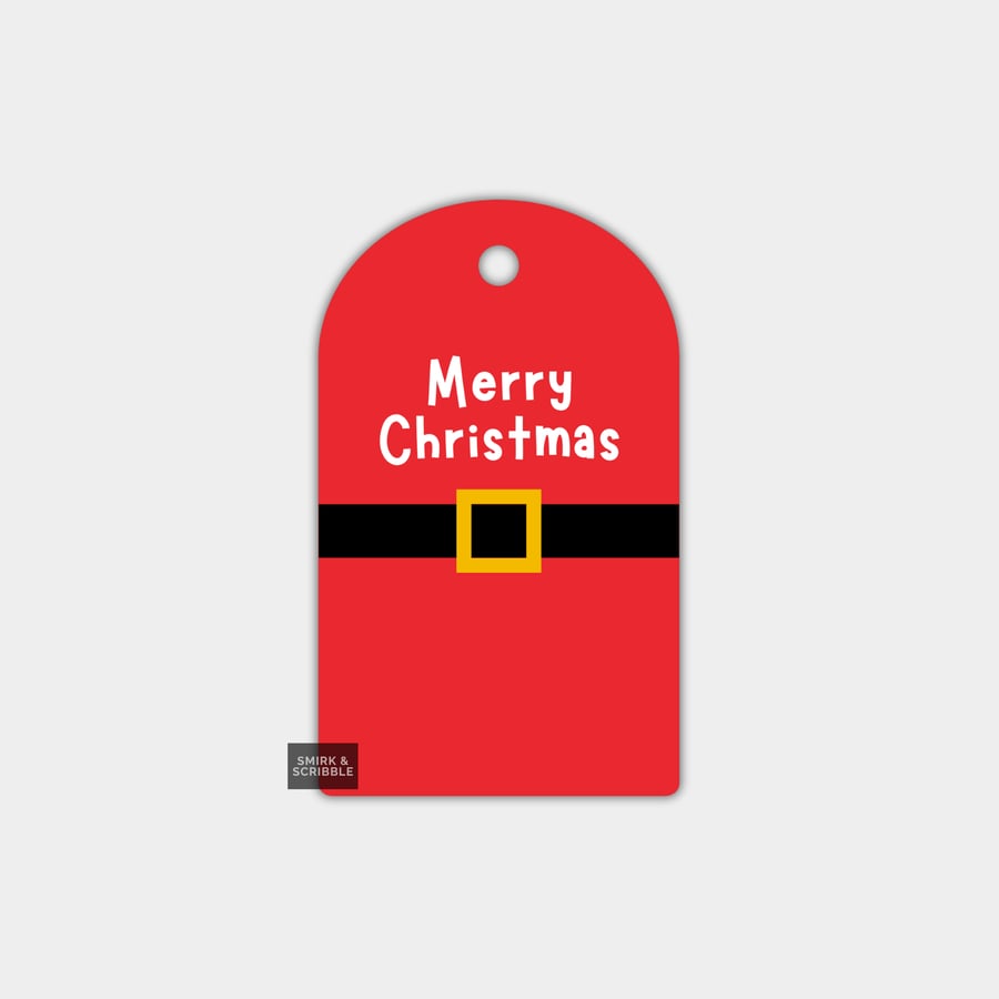 Funny Christmas Gift Tags For Adults, 6pk - Santa Costume