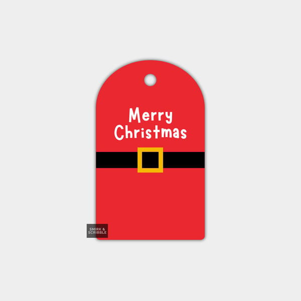 Funny Christmas Gift Tags For Adults, 6pk - Santa Costume