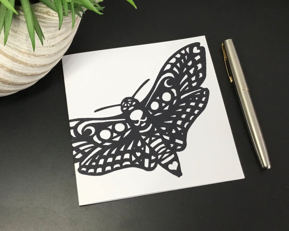 Deaths Head Hawk Moth Card - Blank or personalised for any occasion 