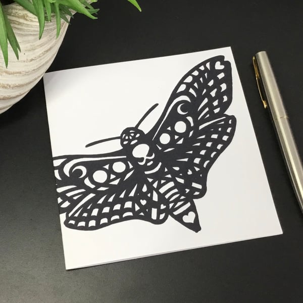 Deaths Head Hawk Moth Card - Blank or personalised for any occasion 