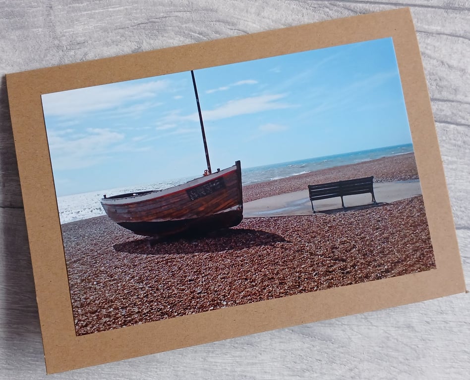 Boat on Brighton Beach Photo Greetings Card