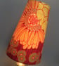 70s Orange Floral LARGO by Sidlaw Textiles VIntage Fabric Lampshade option  - Image 3