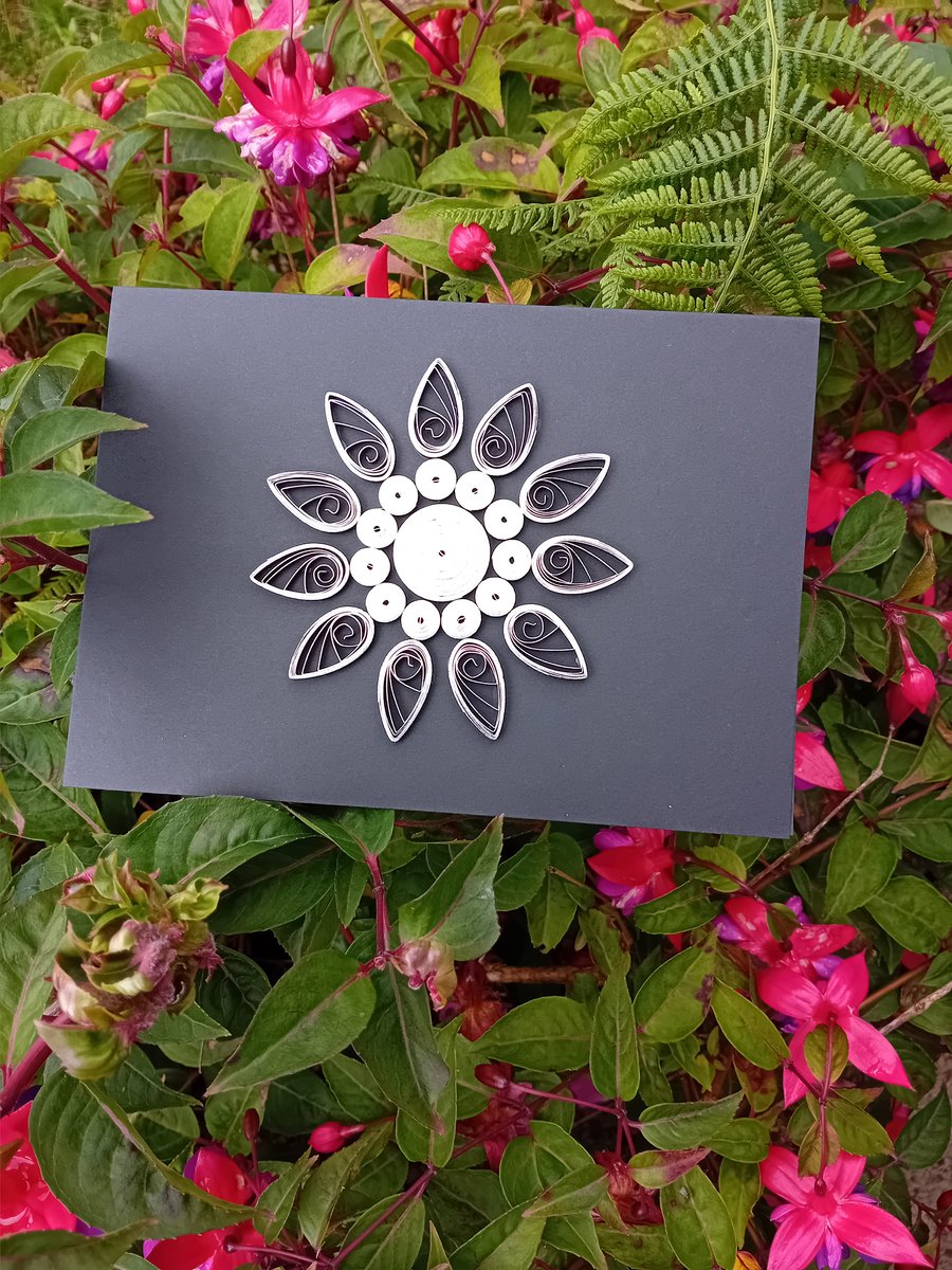 Quilled Closed Circles & Teardrops In Silver