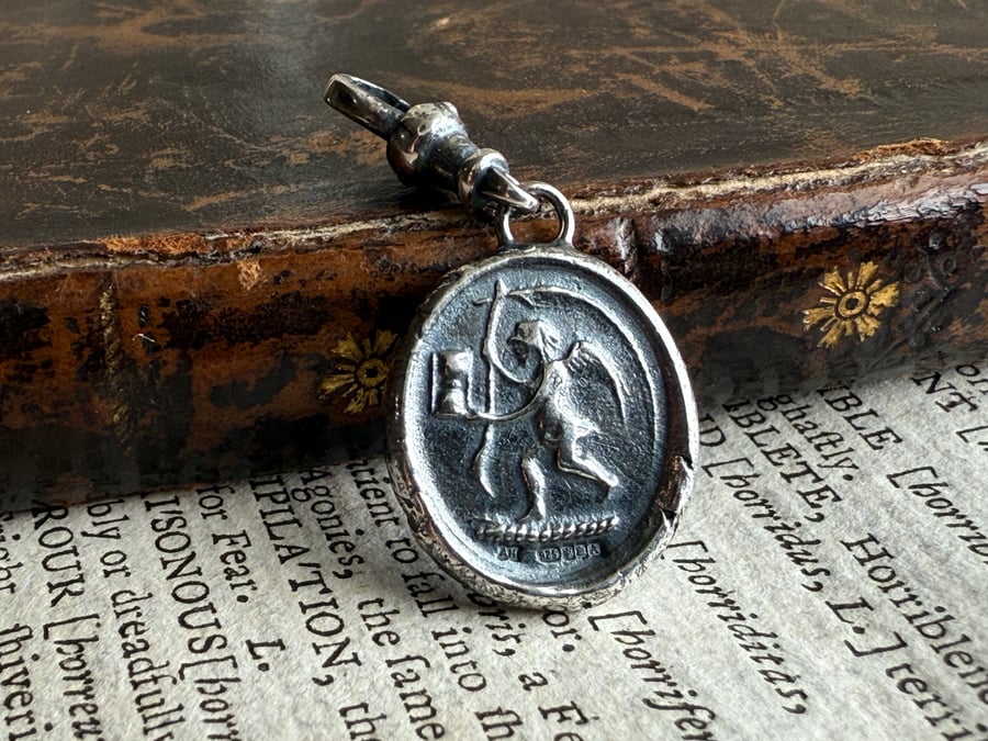 Double sided Memento Mori Wax Seal Skull & Grim Reaper Clip On Pendant 