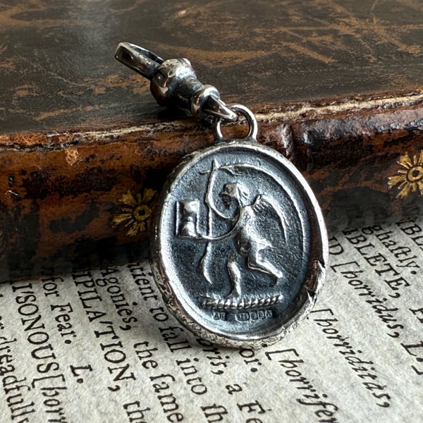 Double sided Memento Mori Wax Seal Skull & Grim Reaper Clip On Pendant 