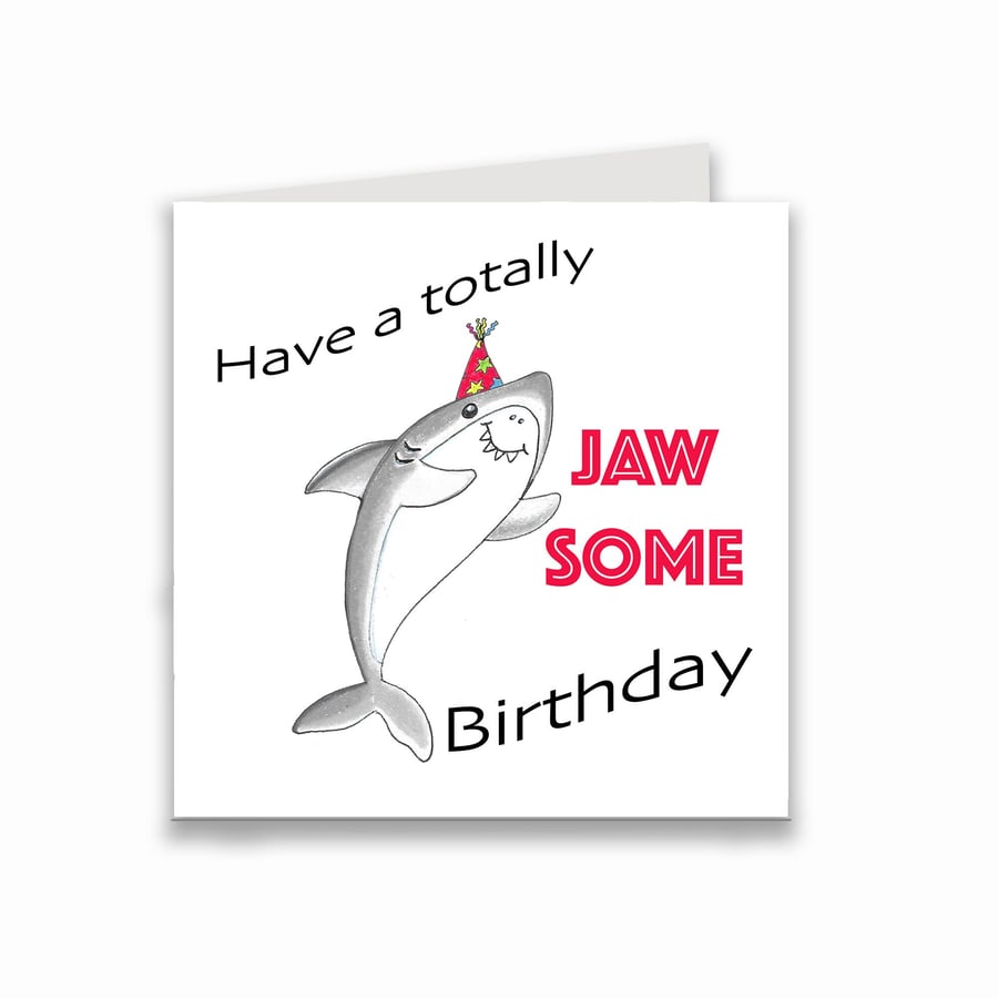 Happy birthday shark card