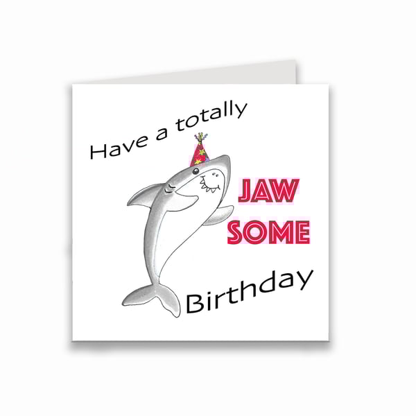 Happy birthday shark card