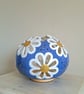 Cornflower Blue & White Daisy Gourd Lamp