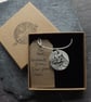 Handmade Ceramic Hare pendant in black white and grey - Image 6