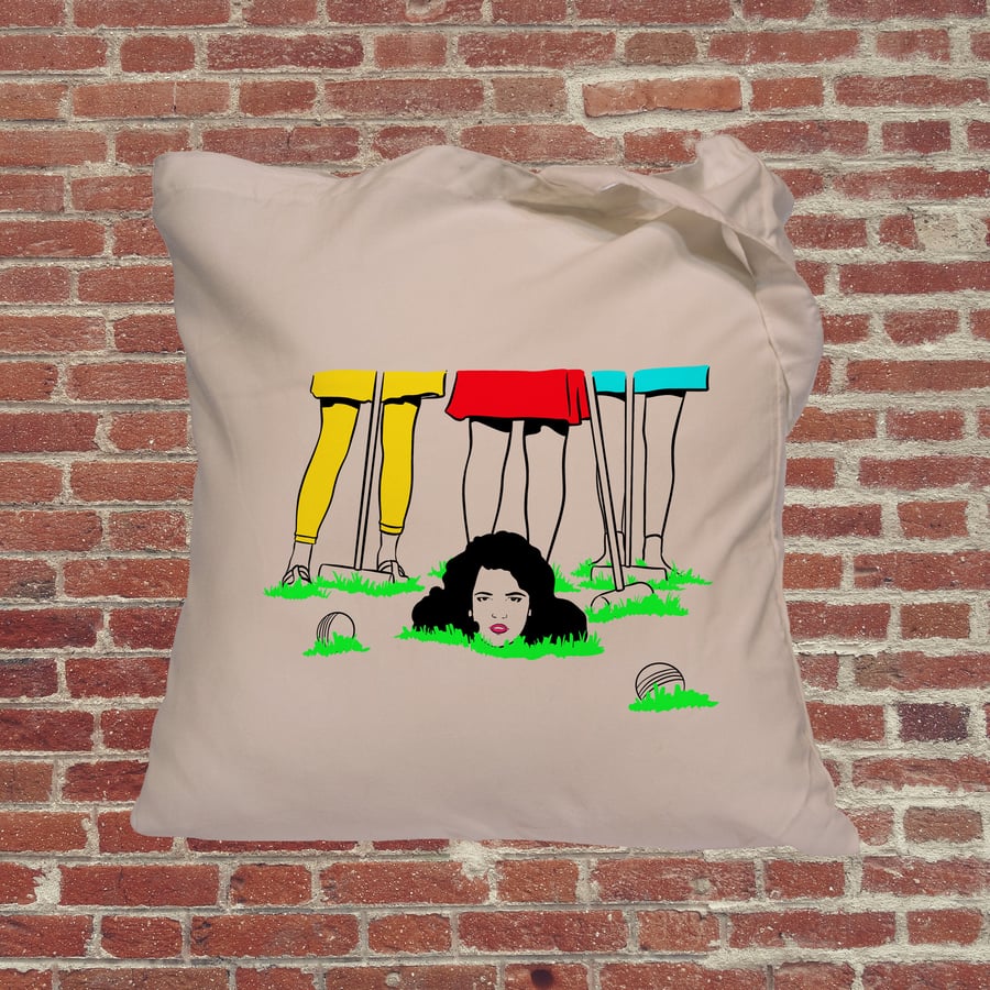 Heathers croquet movie tote bag in colour, cult classic, Winona Ryder, Christan 