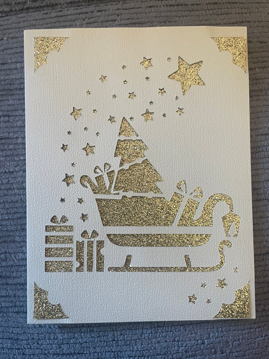 Golden Sleigh Holiday Card - Winter Wishes Series