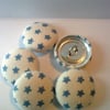 Tilda Fabric Covered Buttons Little Blue Star