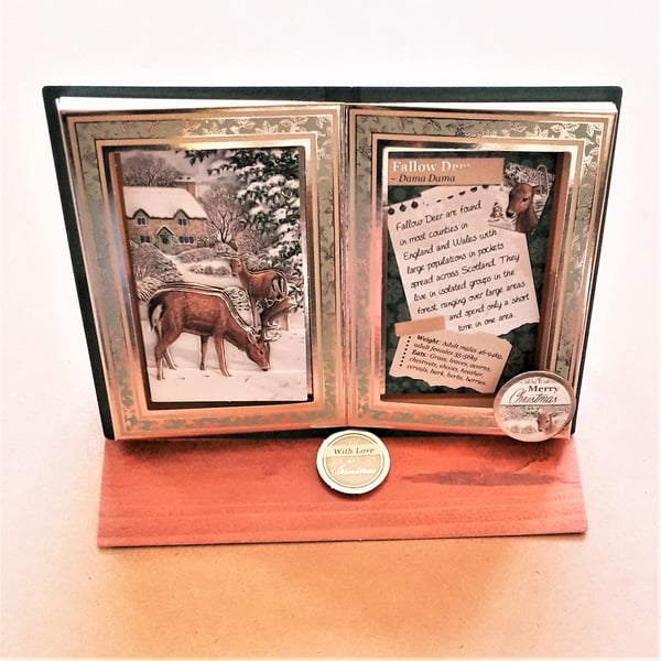 Fallow Deer Festive Easel Card