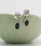 Emerald and silver flower earrings, Gemstone dangle earrings - Image 4